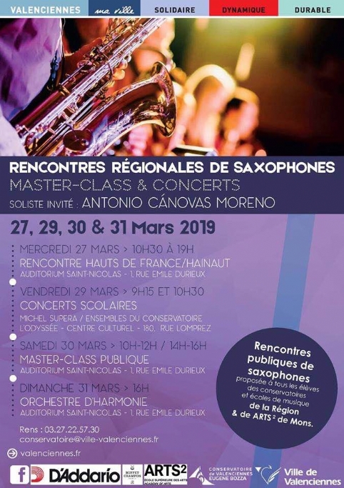 30 de marzo de 2019. Master Class de saxofón de Antonio Cánovas